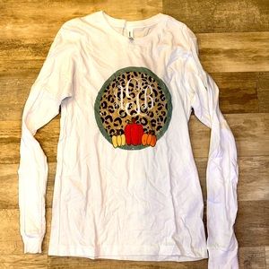 Monogrammed pumpkin long sleeve shirt, size small, worn once